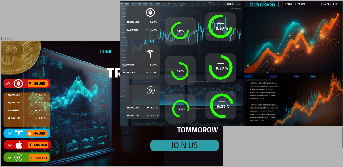 portfolio ui for a forex trading school